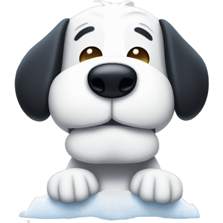 snoopy in snow emoji