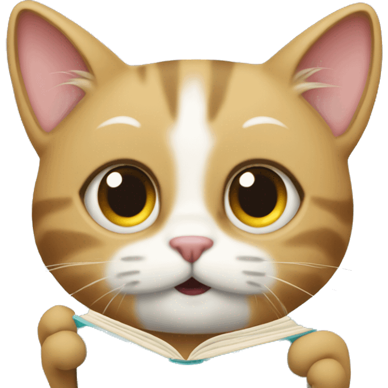 Eine Katze die ein Buch liest  emoji