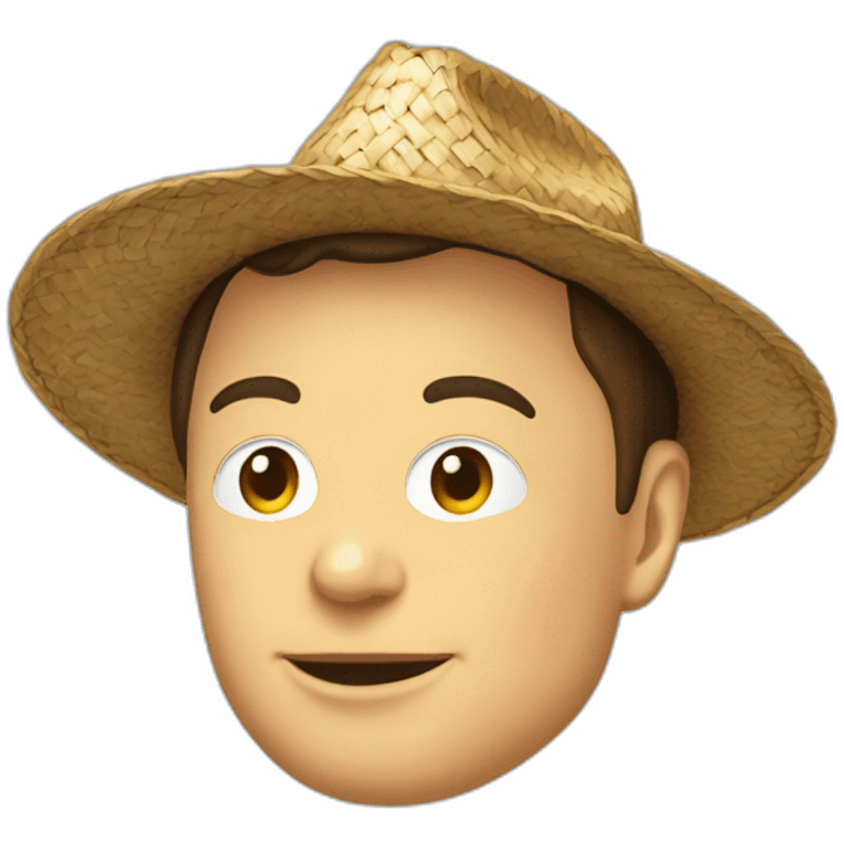 Elon musk porte chapeau de paille emoji