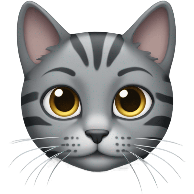 Striped gray fat cat emoji