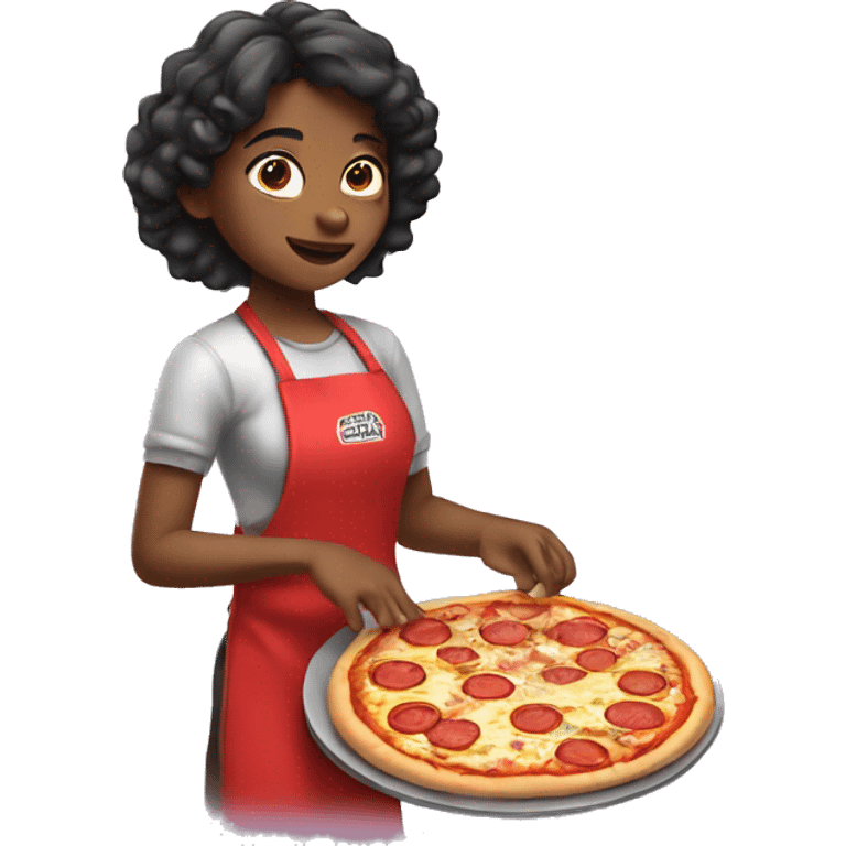 Girl making pizza emoji