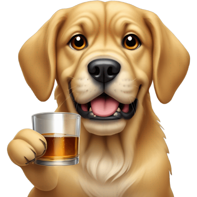 Dog drinking whiskey emoji