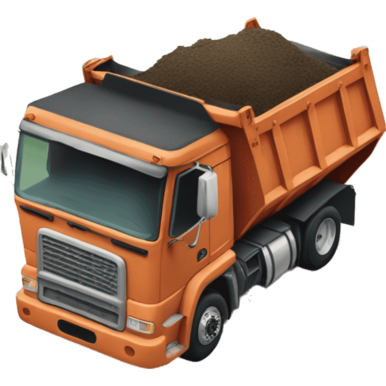 A dump truck that is hauling butt emoji