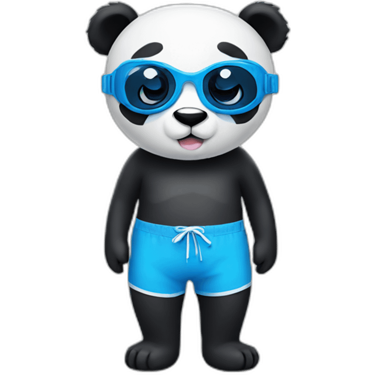 Panda with blue swim goggles emoji