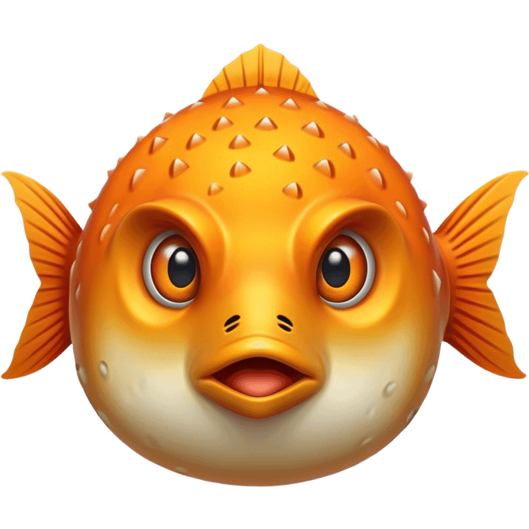 All Orange Blowfish facing forward emoji