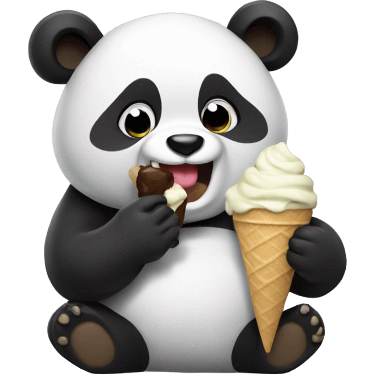 Panda eating ice cream emoji