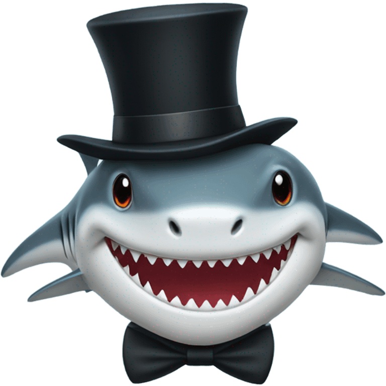 Shark with top hat emoji