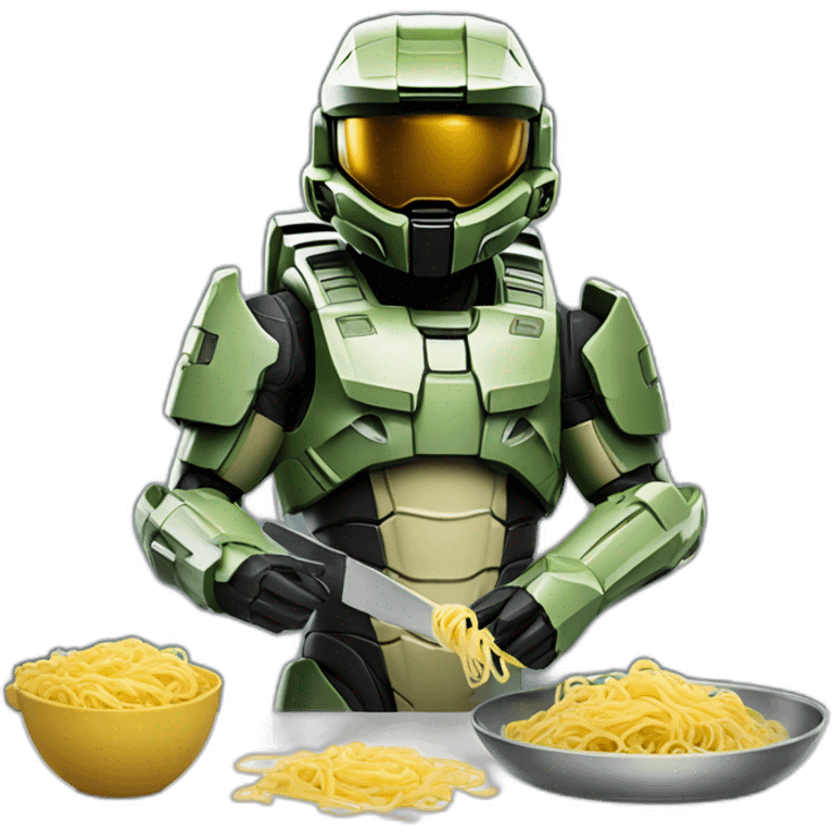 master chief cooking pasta emoji