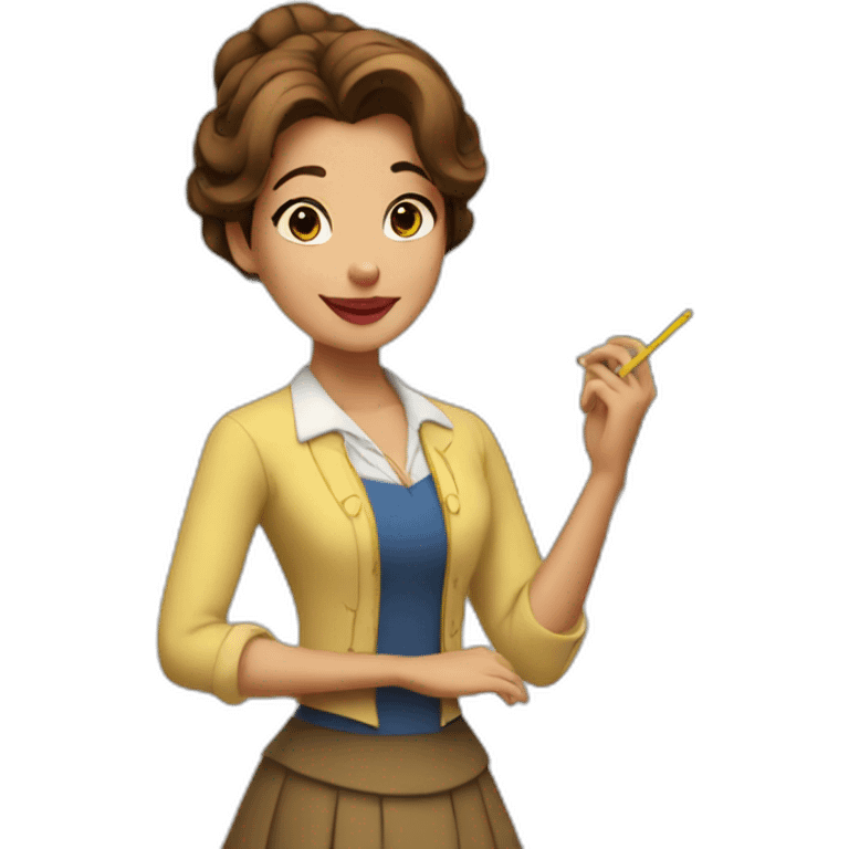 disney belle as a teacher emoji