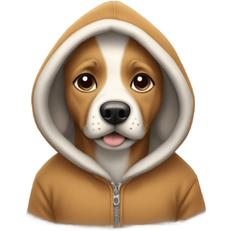 Dog wearing a hoodie emoji