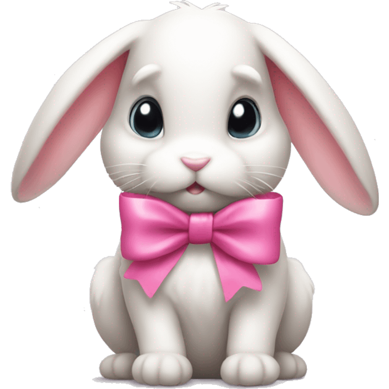 bunny with pink bow emoji