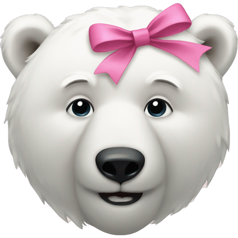 Polar bear with pink bow emoji