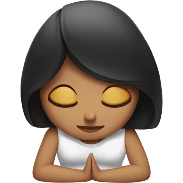 Black hair Mexican girl meditating  emoji