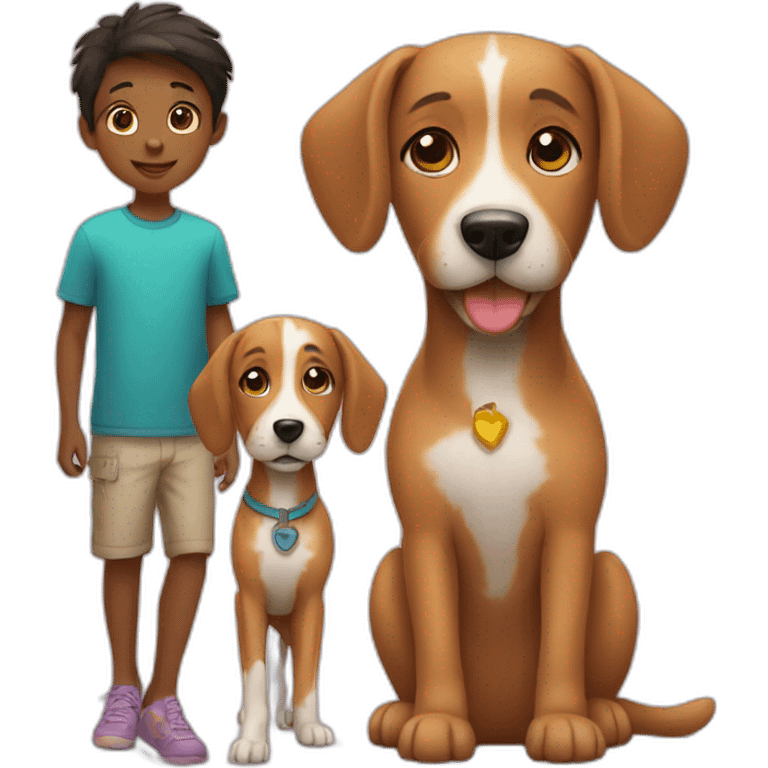 dog with kids emoji