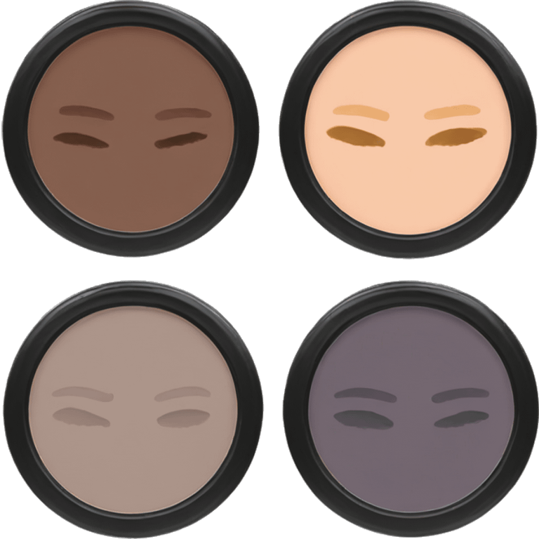 eyeshadows with 4 color with brand name TF emoji