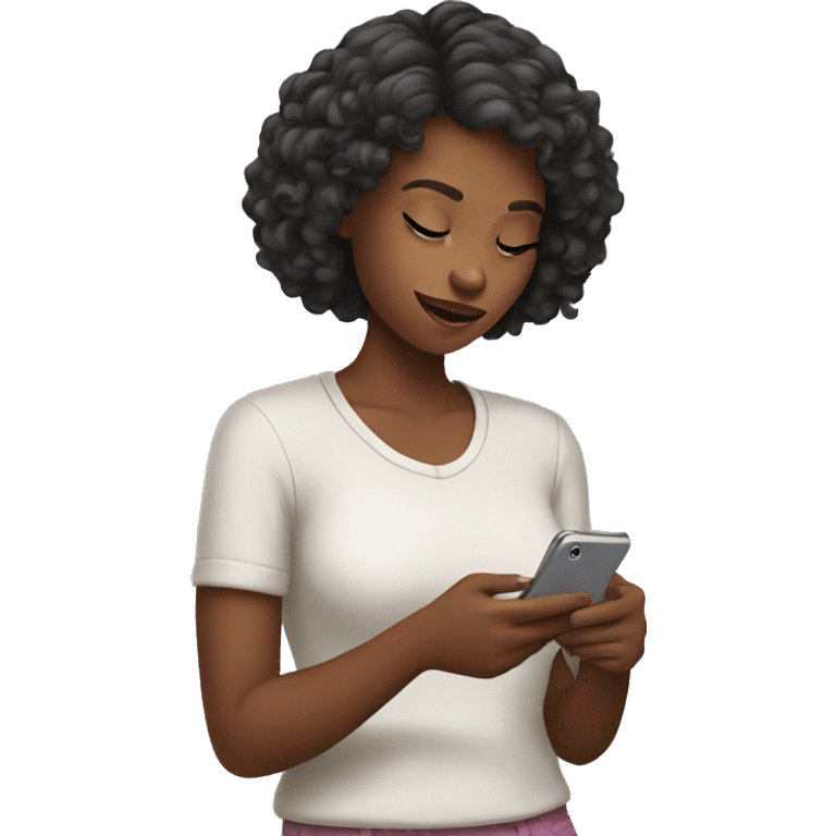 girl texting sms emoji