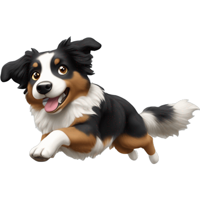 Anvil with Australian shepherd jumping over emoji