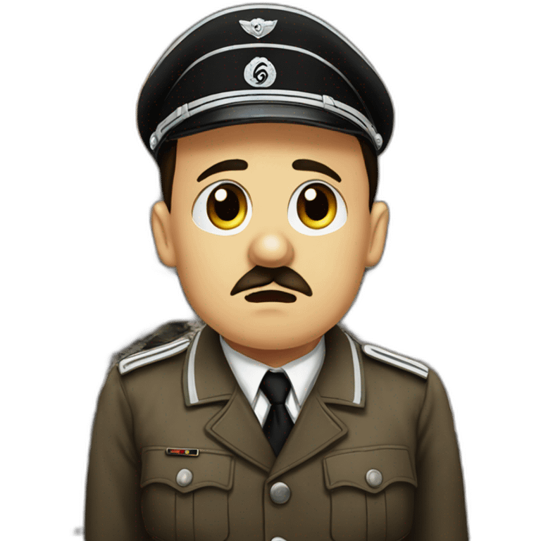 Hitler cries against the backdrop of destroyed Germany emoji