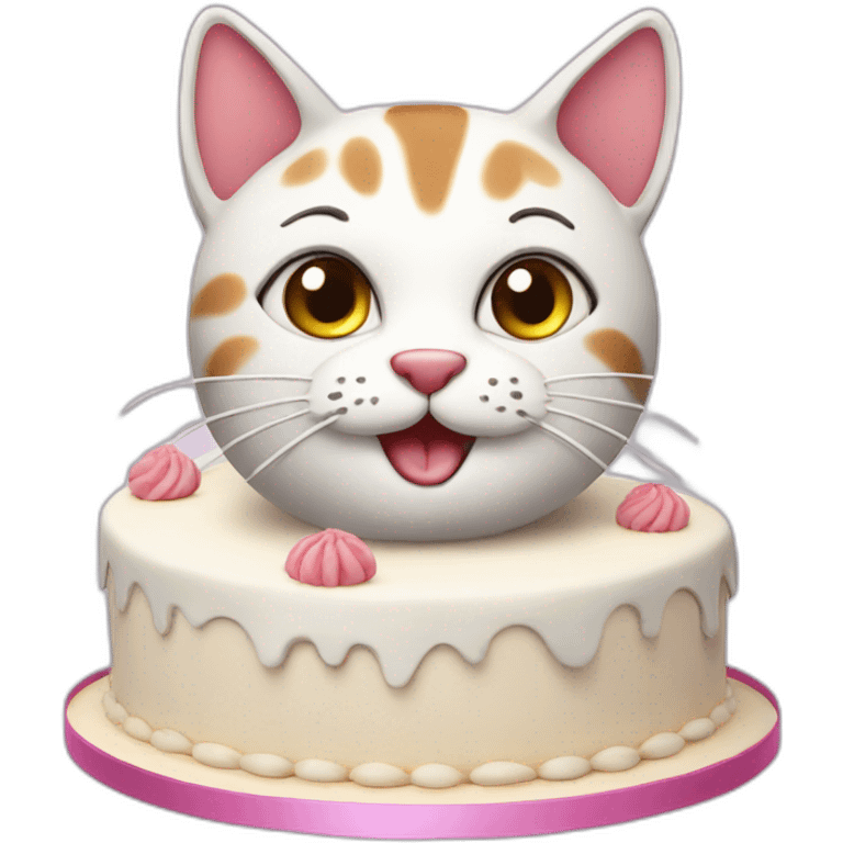 Sweet cat cake emoji