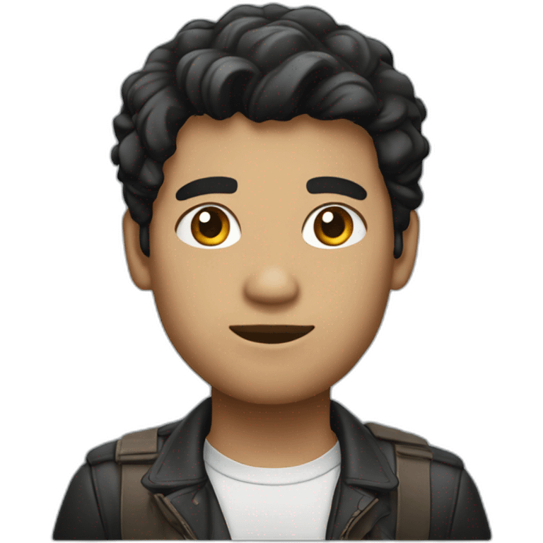 developer with macbook in front, light skin tone and black hair styled emoji