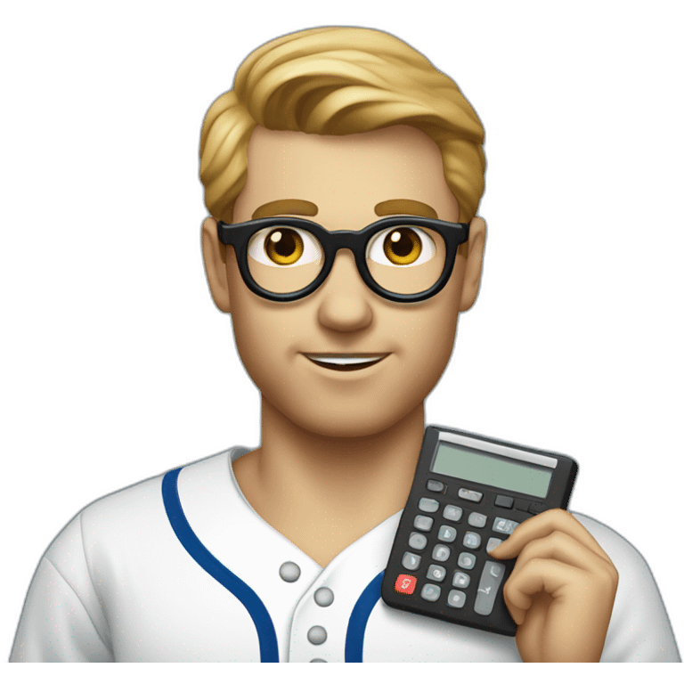 Dodger with a monocle using calculator  emoji