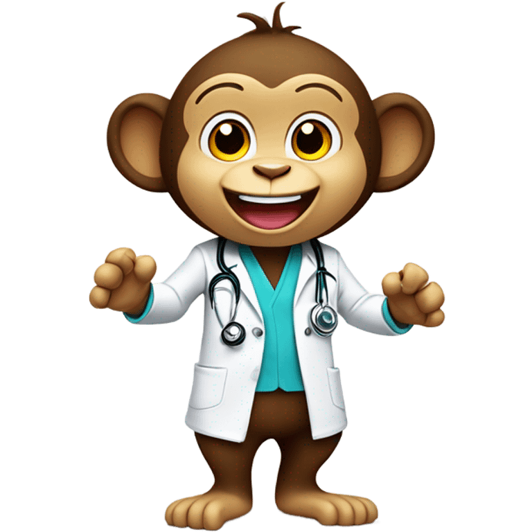 Funny doctor monkey dancing emoji