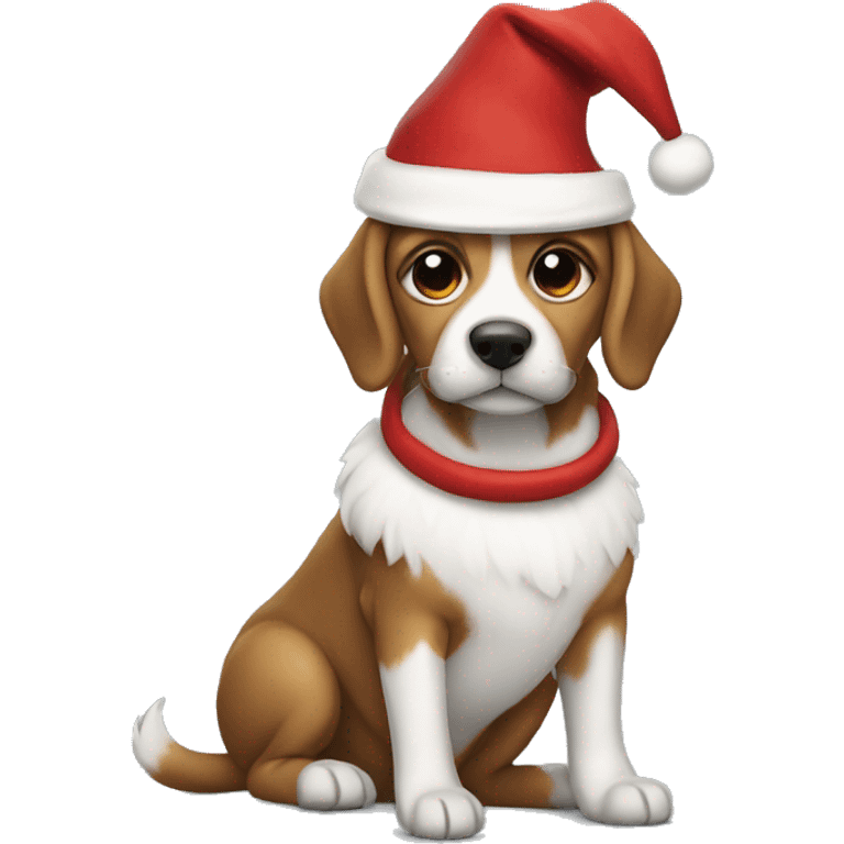 Dog wearing a Santa’s outfit  emoji