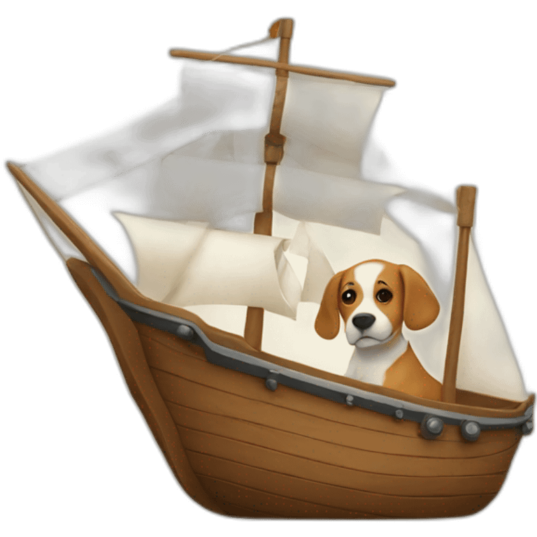 Dog and ship emoji