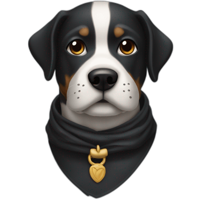 Chien noir avec une écharpe de maire emoji