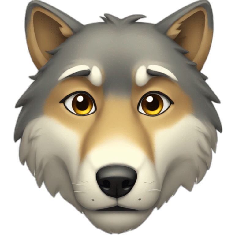 Sad wolf face emoji