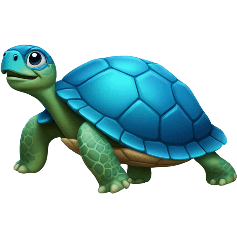 Turtle with blue shining shells emoji