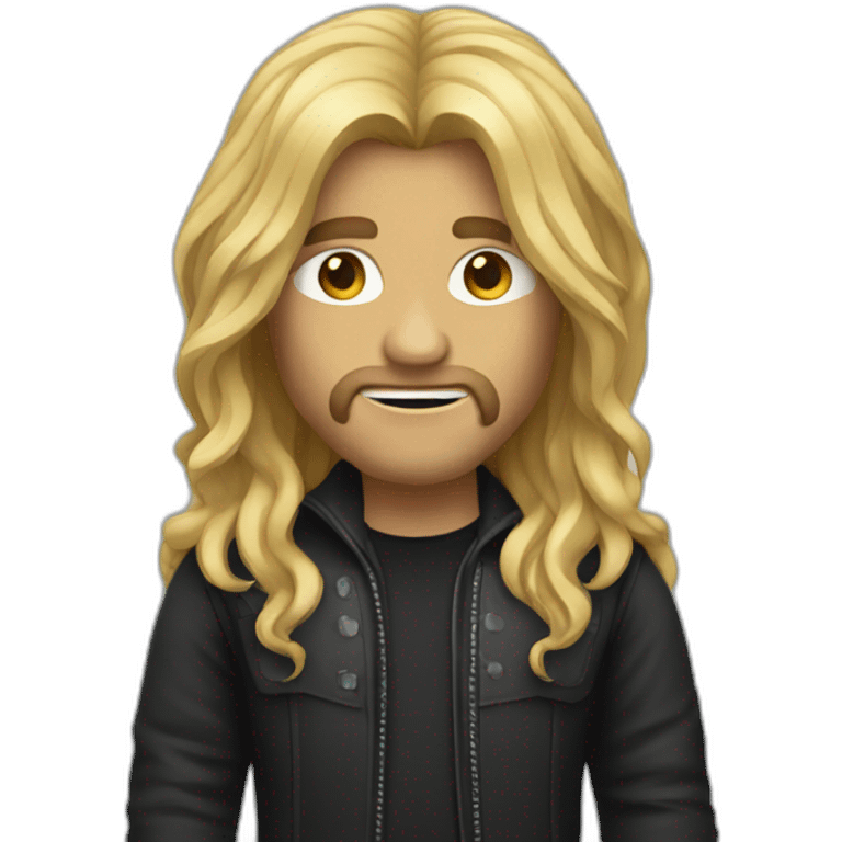 male heavy metal designer with long hair emoji