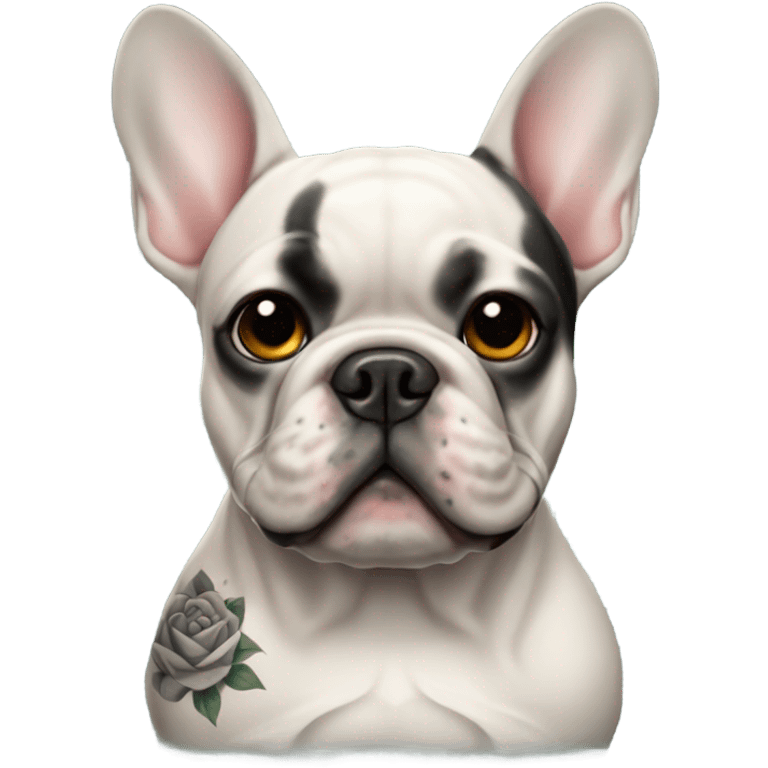 Tattooed French bulldog emoji