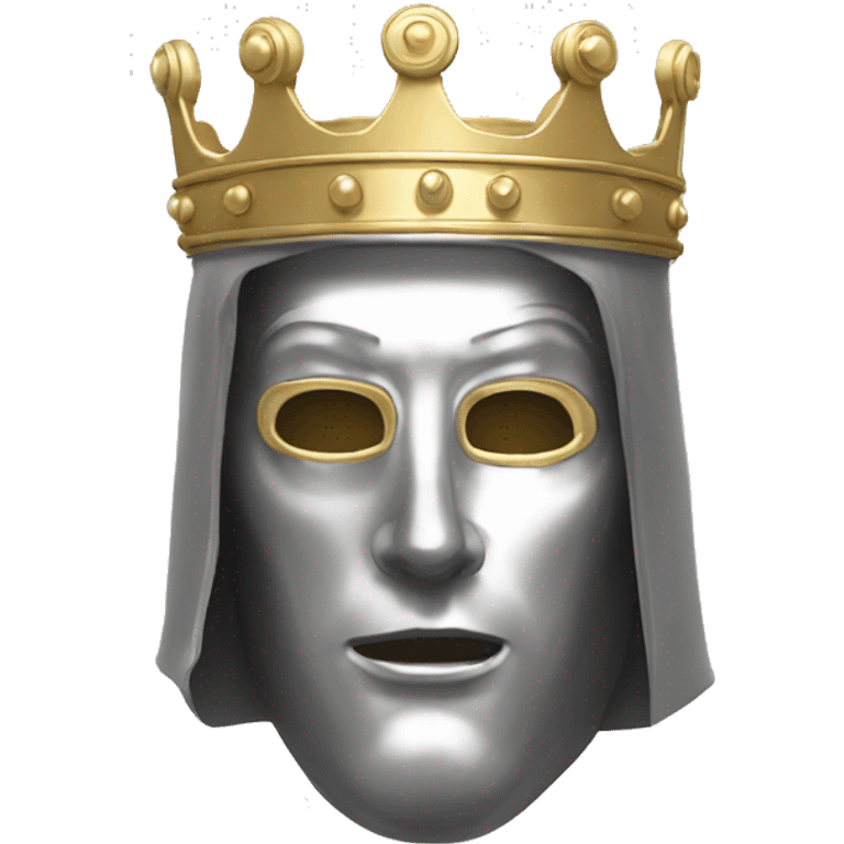 king baldwin IV in silver full face mask up emoji