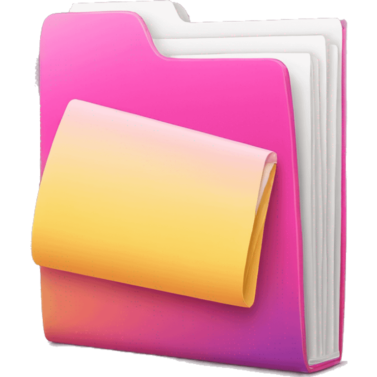 gradient pink yellow shades folder with documents emoji