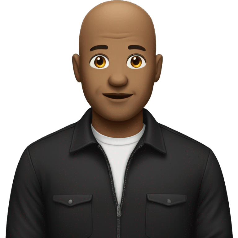 bald man in black shirt emoji