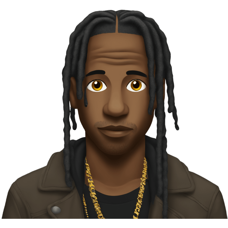 Travis Scott with dreads emoji