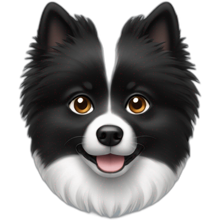 Black White small spitz head emoji