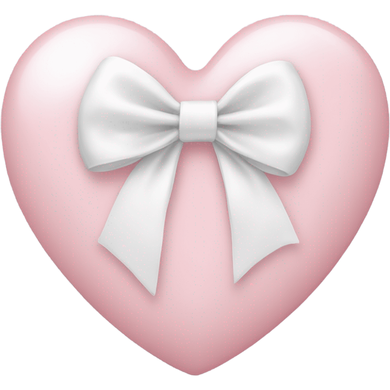 Pastel pink heart with white bow emoji