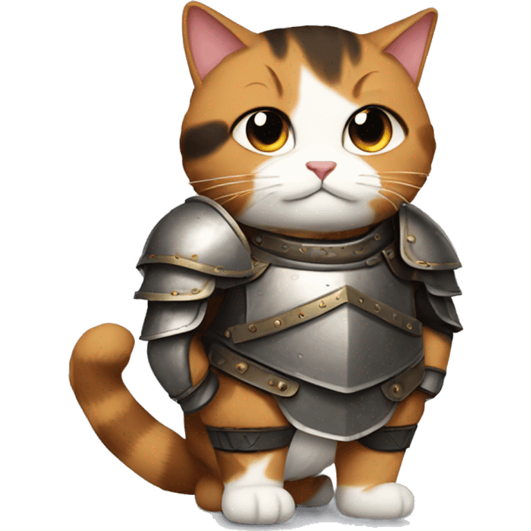 Fat calico cat with armor  emoji