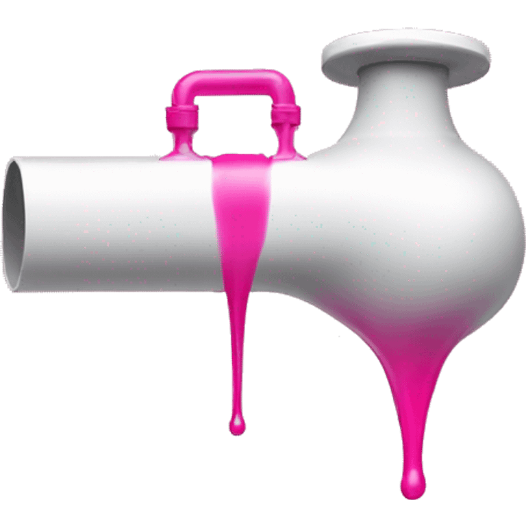 draining white pipe leaking pink liquid emoji