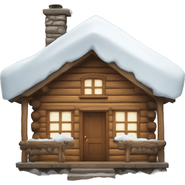 Cozy cabin covered in snow emoji