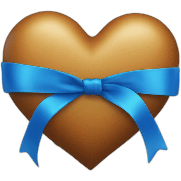 heart with blue ribbon bow emoji