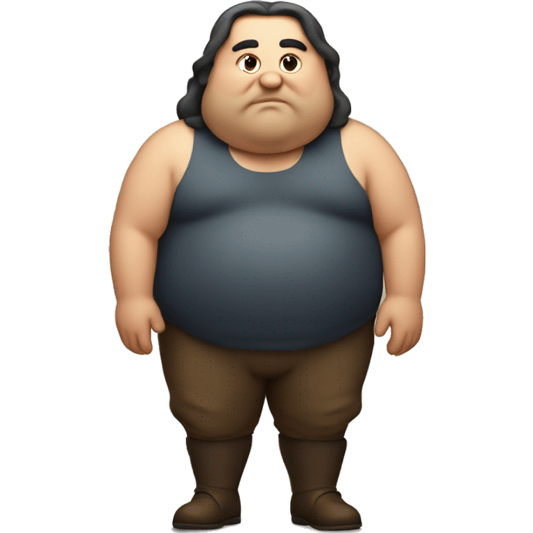 fat man with a bow and long hair emoji