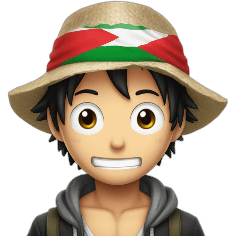 Luffy main drapeau  Palestine emoji