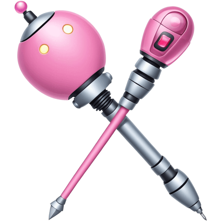 robotic pink magic wand emoji