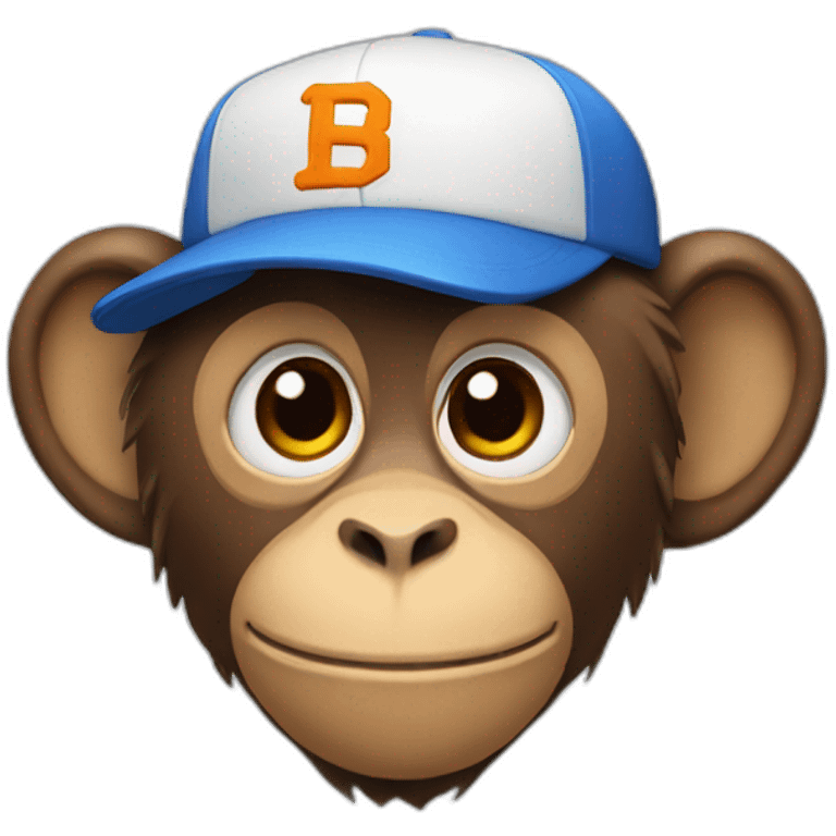 monkey with a baseball cap emoji