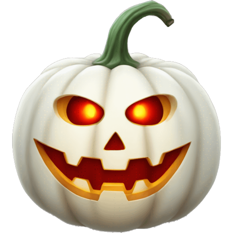 Halloween white pumpkin with a red glow emoji