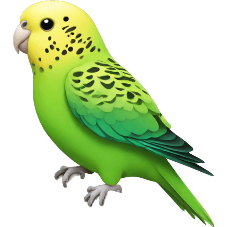 green budgie with yellow head emoji