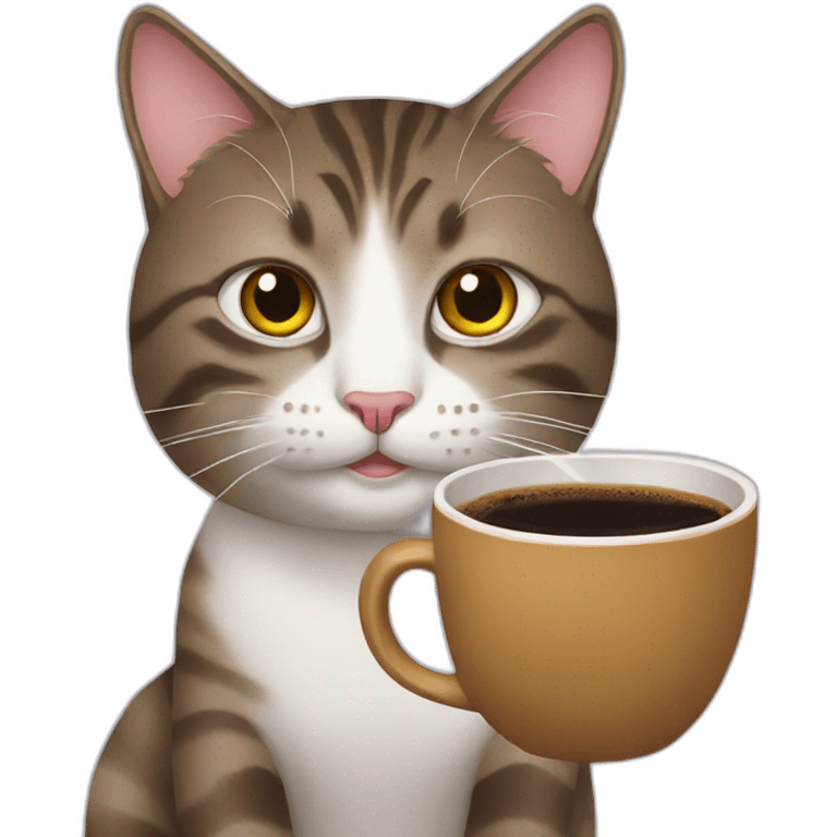 Cat with coffee emoji